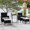 5-Delige Bistroset Poly Rattan En Gehard Glas