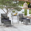 5-Delige Bistroset Poly Rattan En Gehard Glas