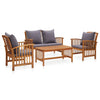4-Delige Loungeset Massief Acaciahout