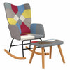 Schommelstoel Met Voetenbank Patchwork Stof