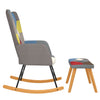 Schommelstoel Met Voetenbank Patchwork Stof