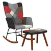 Schommelstoel Met Voetenbank Patchwork Stof