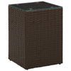 Bijzettafel Met Glazen Blad 35X35X52 Cm Poly Rattan
