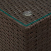 Bijzettafel Met Glazen Blad 35X35X52 Cm Poly Rattan
