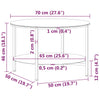 Salontafel 70 Cm Gehard Glas Zwart En Transparant