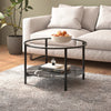 Salontafel 70 Cm Gehard Glas Zwart En Transparant