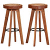 Barstoelen Echt Leer En Massief Acaciahout