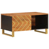 Salontafel 80X50X40 Cm Massief Mangohout Bruin En Zwart Zwart