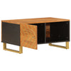 Salontafel 80X50X40 Cm Massief Mangohout Bruin En Zwart Zwart