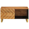 Salontafel 80X50X40 Cm Massief Mangohout Bruin En Zwart Zwart