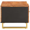 Salontafel 80X50X40 Cm Massief Mangohout Bruin En Zwart Zwart
