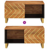 Salontafel 80X50X40 Cm Massief Mangohout Bruin En Zwart Zwart