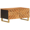 Salontafel 80X50X40 Cm Massief Mangohout Bruin En Zwart Taupe