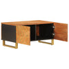 Salontafel 80X50X40 Cm Massief Mangohout Bruin En Zwart Taupe