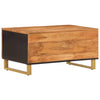 Salontafel 80X50X40 Cm Massief Mangohout Bruin En Zwart Taupe