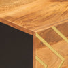 Salontafel 80X50X40 Cm Massief Mangohout Bruin En Zwart Taupe