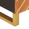 Salontafel 80X50X40 Cm Massief Mangohout Bruin En Zwart Taupe