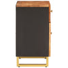 Nachtkastje 50X33X60 Cm Massief Mangohout Bruin En Zwart