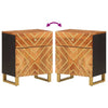 Nachtkastje 50X33X60 Cm Massief Mangohout Bruin En Zwart