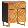Nachtkastje 50X33X60 Cm Massief Mangohout Bruin En Zwart Lichtgrijs