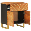 Nachtkastje 50X33X60 Cm Massief Mangohout Bruin En Zwart Lichtgrijs