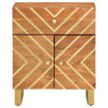 Nachtkastje 50X33X60 Cm Massief Mangohout Bruin En Zwart Lichtgrijs