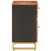Nachtkastje 50X33X60 Cm Massief Mangohout Bruin En Zwart Lichtgrijs