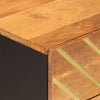 Nachtkastje 50X33X60 Cm Massief Mangohout Bruin En Zwart Lichtgrijs