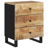 Nachtkastje 50X33X62 Cm Massief Mangohout En Bewerkt Hout