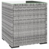 Bijzettafel 40X37X40,5 Cm Poly Rattan En Gehard Glas