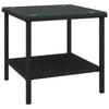 Bijzettafel 45X45X45 Cm Poly Rattan En Gehard Glas