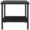 Bijzettafel 45X45X45 Cm Poly Rattan En Gehard Glas