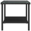 Bijzettafel 45X45X45 Cm Poly Rattan En Gehard Glas