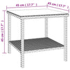 Bijzettafel 45X45X45 Cm Poly Rattan En Gehard Glas