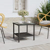 Bijzettafel 45X45X45 Cm Poly Rattan En Gehard Glas