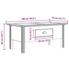 Salontafel Bodo 100X55X46 Cm Massief Grenenhout
