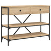 Wandtafel Met Lades En Schappen Bewerkt Hout Kleur