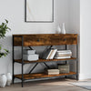 Wandtafel Met Lades En Schappen Bewerkt Hout Kleur