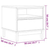 Bijzettafel Flam 50X50X50 Cm Massief Grenenhout