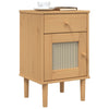 Nachtkastje Senja Rattan-Look 40X35X65 Cm Grenenhout