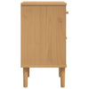 Nachtkastje Senja Rattan-Look 40X35X65 Cm Grenenhout