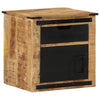 Nachtkastje 45X40X45 Cm Massief Mangohout Rood En Wit