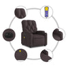 Massagestoel Stof Donkerbruin