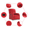 Fauteuil Verstelbaar Elektrisch Kunstleer Rood
