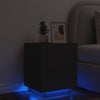 Nachtkastje Met Led-Verlichting Bewerkt Hout