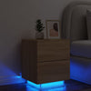 Nachtkastje Met Led-Verlichting Bewerkt Hout Kleur