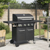 Gasbarbecue Met 5 Branders Gepoedercoat Staal Zwart Grijs Sonoma