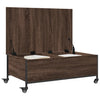 Salontafel Met Wielen 91X55X34 Cm Bewerkt Hout