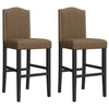 Barstoelen 2 St Massief Rubberhout En Stof