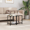 Salontafels 2 St Met Zwart Glazen Blad Staal